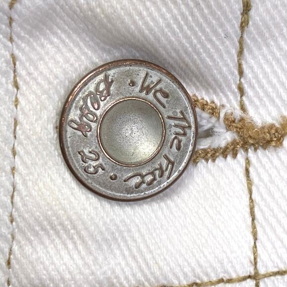 Free People Cindy High Waist Paper Bag Shorts Womens 0 White Button Fly Utility - Picture 7 of 8